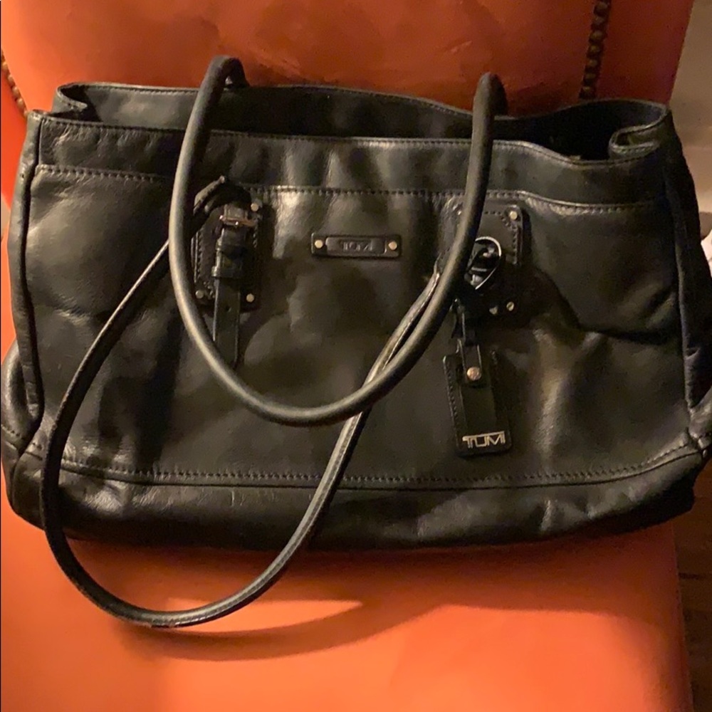 Tumi oversized leather handbag.